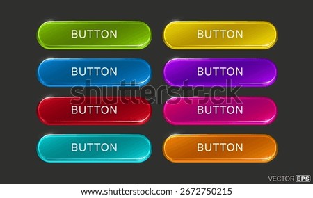 Neon color button, frame label, event bar casino. Vector illustration
