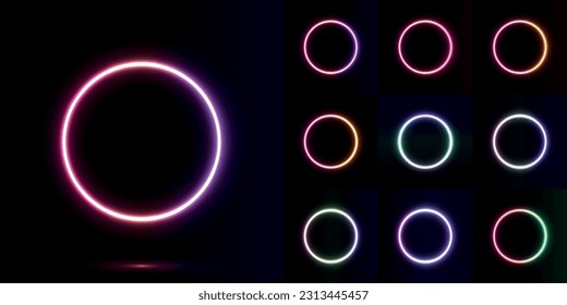 Neon color circle design. Vector illustration.