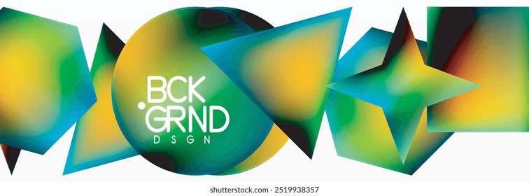 Neon color geometric shapes square triangle circle abstract background. Vector Illustration For Wallpaper, Banner, Background, Card, Book Illustration, landing page