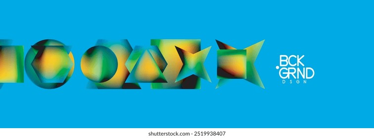 Neon color geometric shapes square triangle circle abstract background. Vector Illustration For Wallpaper, Banner, Background, Card, Book Illustration, landing page