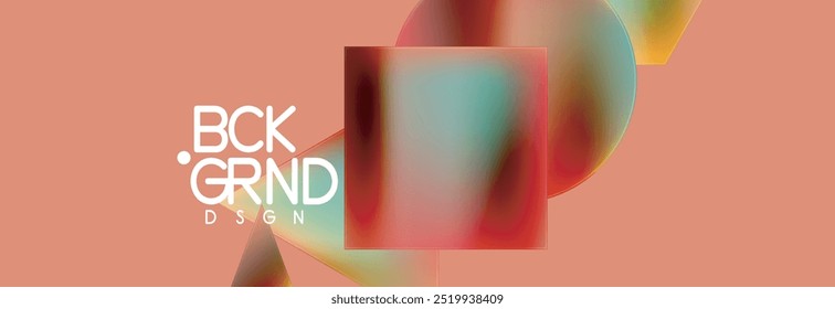 Neon color geometric shapes square triangle circle abstract background. Vector Illustration For Wallpaper, Banner, Background, Card, Book Illustration, landing page