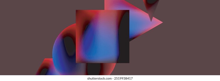 Neon cor formas geométricas triângulo quadrado círculo abstrato fundo. Ilustração vetorial para papel de parede, banner, plano de fundo, cartão, ilustração de livro, página inicial