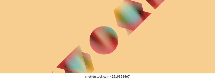 Neon color geometric shapes square triangle circle abstract background. Vector Illustration For Wallpaper, Banner, Background, Card, Book Illustration, landing page