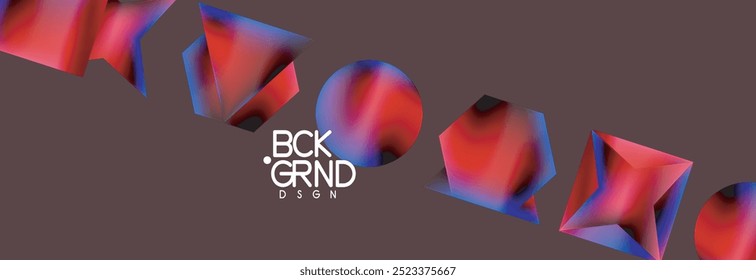 Neon color geometric shapes square triangle circle abstract background. Vector Illustration For Wallpaper, Banner, Background, Card, Book Illustration, landing page