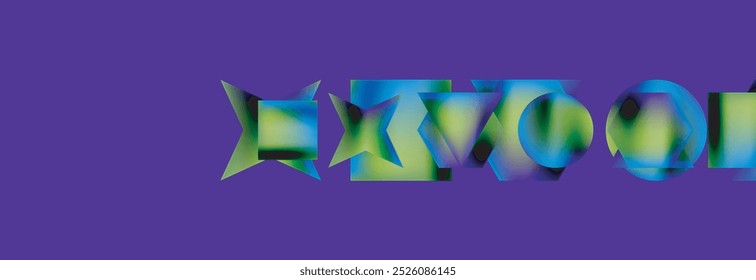 Neon color geometric shapes square triangle circle abstract background. Vector Illustration For Wallpaper, Banner, Background, Card, Book Illustration, landing page