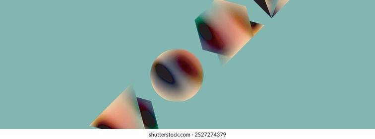 Neon color geometric shapes square triangle circle abstract background. Vector Illustration For Wallpaper, Banner, Background, Card, Book Illustration, landing page