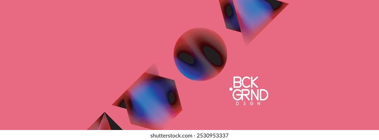Neon color geometric shapes square triangle circle abstract background. Vector Illustration For Wallpaper, Banner, Background, Card, Book Illustration, landing page