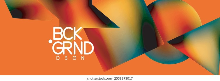 Neon color geometric shapes square triangle circle abstract background. Vector Illustration For Wallpaper, Banner, Background, Card, Book Illustration, landing page