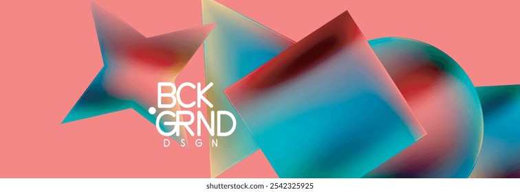 Neon color geometric shapes square triangle circle abstract background. Vector Illustration For Wallpaper, Banner, Background, Card, Book Illustration, landing page