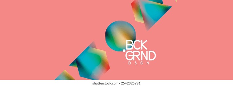 Neon color geometric shapes square triangle circle abstract background. Vector Illustration For Wallpaper, Banner, Background, Card, Book Illustration, landing page