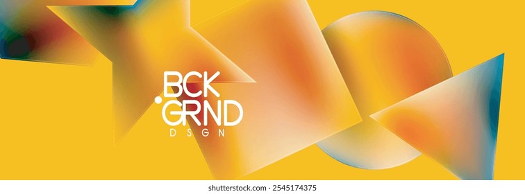 Neon color geometric shapes square triangle circle abstract background. Vector Illustration For Wallpaper, Banner, Background, Card, Book Illustration, landing page