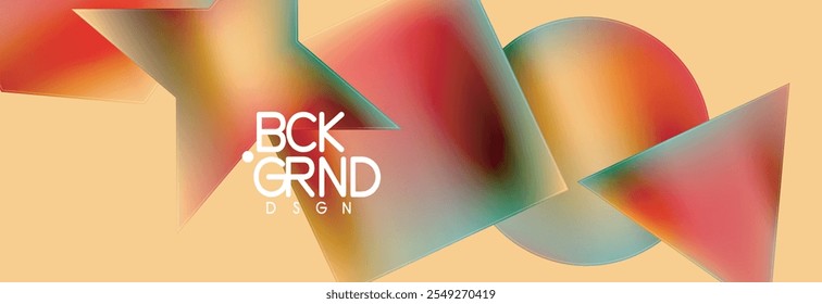 Neon color geometric shapes square triangle circle abstract background. Vector Illustration For Wallpaper, Banner, Background, Card, Book Illustration, landing page