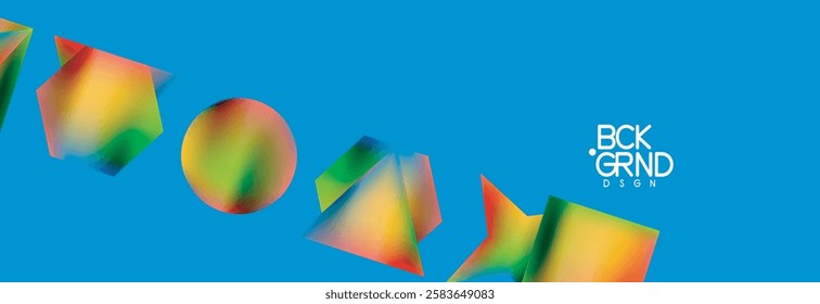 Neon color geometric shapes square triangle circle abstract background. Vector Illustration For Wallpaper, Banner, Background, Card, Book Illustration, landing page