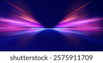 Neon color glowing lines background, Glowing wave swirl, impulse cable lines. High-speed light trails effect. Futuristic dynamic motion technology. Png, neon, line, blur, beam, ray, abstract, energy, 