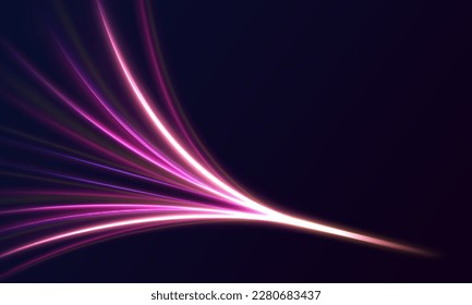 Neonfarbige leuchtende Linien Hintergrund, High-Speed-Lichtspuren Wirkung. Futuristische dynamische Bewegungstechnologie.	
