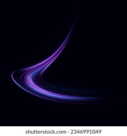 Neon color glowing lines background, high-speed light trails effect. Futuristic dynamic motion technology.