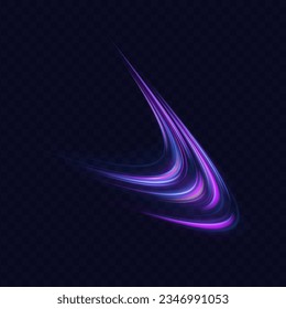 Neon color glowing lines background, high-speed light trails effect. Futuristic dynamic motion technology.
