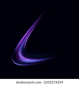 Neon color glowing lines background, high-speed light trails effect. Futuristic dynamic motion technology.