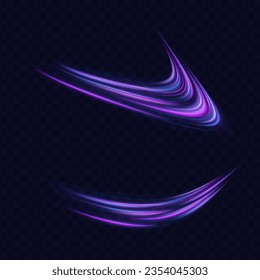 Neon color glowing lines background, high-speed light trails effect. Futuristic dynamic motion technology.