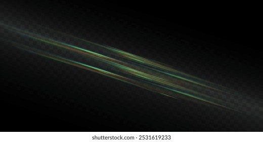 Neon color glowing lines background, high-speed light trails effect. Modern abstract high-speed light motion effect on black background. Light motion effect, slow shutter of traffic.