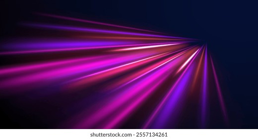 Neon color glowing lines background, Glowing wave swirl, impulse cable lines. High-speed light trails effect. Futuristic dynamic motion technology. Png, neon, line, blur, beam, ray, abstract, energy, 