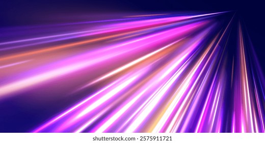 Neon color glowing lines background, Glowing wave swirl, impulse cable lines. High-speed light trails effect. Futuristic dynamic motion technology. Png, neon, line, blur, beam, ray, abstract, energy, 