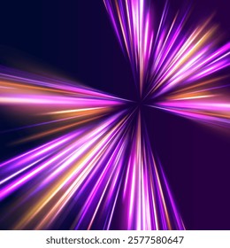 Neon color glowing lines background, Glowing wave swirl, impulse cable lines. High-speed light trails effect. Futuristic dynamic motion technology. Png, neon, line, blur, beam, ray, abstract, energy, 