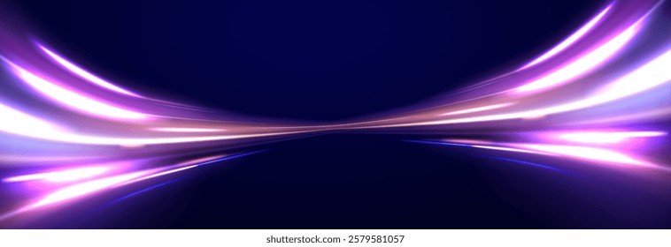 Neon color glowing lines background, Glowing wave swirl, impulse cable lines. High-speed light trails effect. Futuristic dynamic motion technology. Png, neon, line, blur, beam, ray, abstract, energy, 