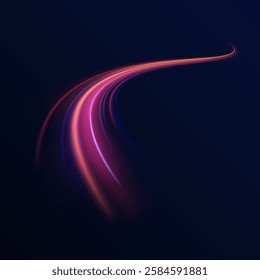 Neon color glowing lines background, Glowing wave swirl, impulse cable lines. High-speed light trails effect. Futuristic dynamic motion technology. Png, neon, line, blur, beam, ray, abstract, energy, 