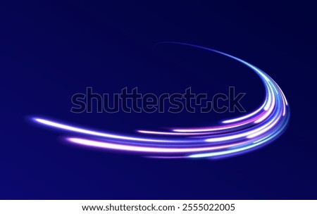 Neon color glowing lines background, Glowing wave swirl, impulse cable lines. High-speed light trails effect. Futuristic dynamic motion technology. Png, neon, line, blur, beam, ray, abstract, energy, 