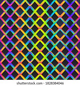 Neon color grid seamless pattern.