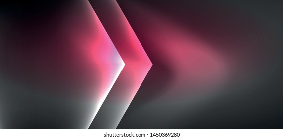Neon color hexagon shapes, lines on black background. Modern template for web backdrop design. Abstract geometric frame. Vector futuristic template background.