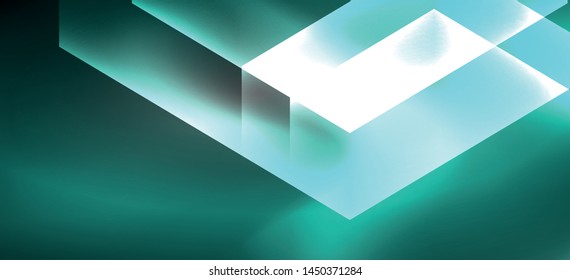 Neon color hexagon shapes, lines on black background. Modern template for web backdrop design. Abstract geometric frame. Vector futuristic template background.