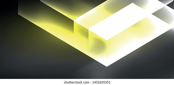 Neon color hexagon shapes, lines on black background. Modern template for web backdrop design. Abstract geometric frame. Vector futuristic template background.