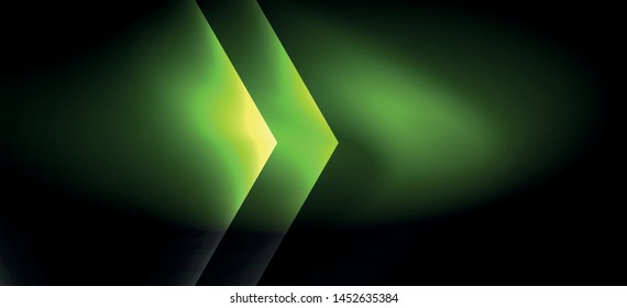 Neon color hexagon shapes, lines on black background. Modern template for web backdrop design. Abstract geometric frame. Vector futuristic template background.