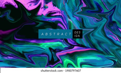 Neon color Liquid marble seamless abstract pattern ,cover vector design 