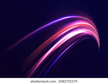 Neon color rays vector abstract background. Futuristic technological style. Abstract background with speed lines. Vector illustration. Futuristic. The light lines of the road are blue png