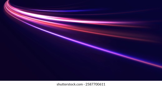 Neon color rays vector abstract background. Futuristic technological style. Abstract background with speed lines. Vector illustration. Futuristic. The light lines of the road are blue png