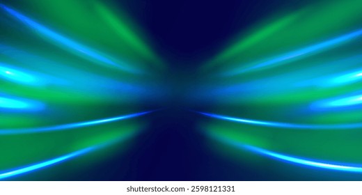 Neon color rays vector abstract background. Futuristic technological style. Abstract background with speed lines. Vector illustration. Futuristic. The light lines of the road are blue png