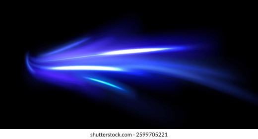 Neon color rays vector abstract background. Futuristic technological style. Abstract background with speed lines. Vector illustration. Futuristic. The light lines of the road are blue png