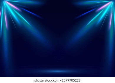 Neon color rays vector abstract background. Futuristic technological style. Abstract background with speed lines. Vector illustration. Futuristic. The light lines of the road are blue png