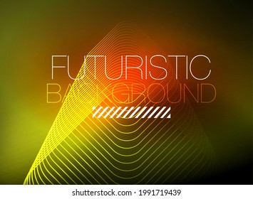 Neon color square shape lines abstract background. Shiny magic energy and motion concept, vector abstract wallpaper background
