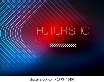 Neon color square shape lines abstract background. Shiny magic energy and motion concept, vector abstract wallpaper background