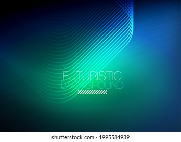 El color de las líneas cuadradas de forma de color neón es el fondo abstracto. Energía mágica brillante y concepto de movimiento, fondo de fondo de fondo vectorial abstracto