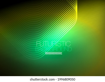 El color de las líneas cuadradas de forma de color neón es el fondo abstracto. Energía mágica brillante y concepto de movimiento, fondo de fondo de fondo vectorial abstracto