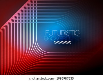 Fundo abstrato de linhas de forma quadrada de cor neon. Brilhante energia mágica e conceito de movimento, vetor abstrato papel de parede fundo