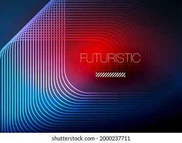 Neon color square shape lines abstract background. Shiny magic energy and motion concept, vector abstract wallpaper background