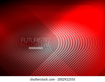 El color de las líneas cuadradas de forma de color neón es el fondo abstracto. Energía mágica brillante y concepto de movimiento, fondo de fondo de fondo vectorial abstracto
