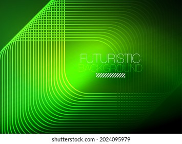Neon color square shape lines abstract background. Shiny magic energy and motion concept, vector abstract wallpaper background