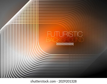 Neon color square shape lines abstract background. Shiny magic energy and motion concept, vector abstract wallpaper background